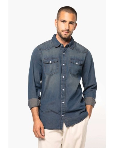 K-KA519-MEN'S LONG-SLEEVED DENIM SHIRT